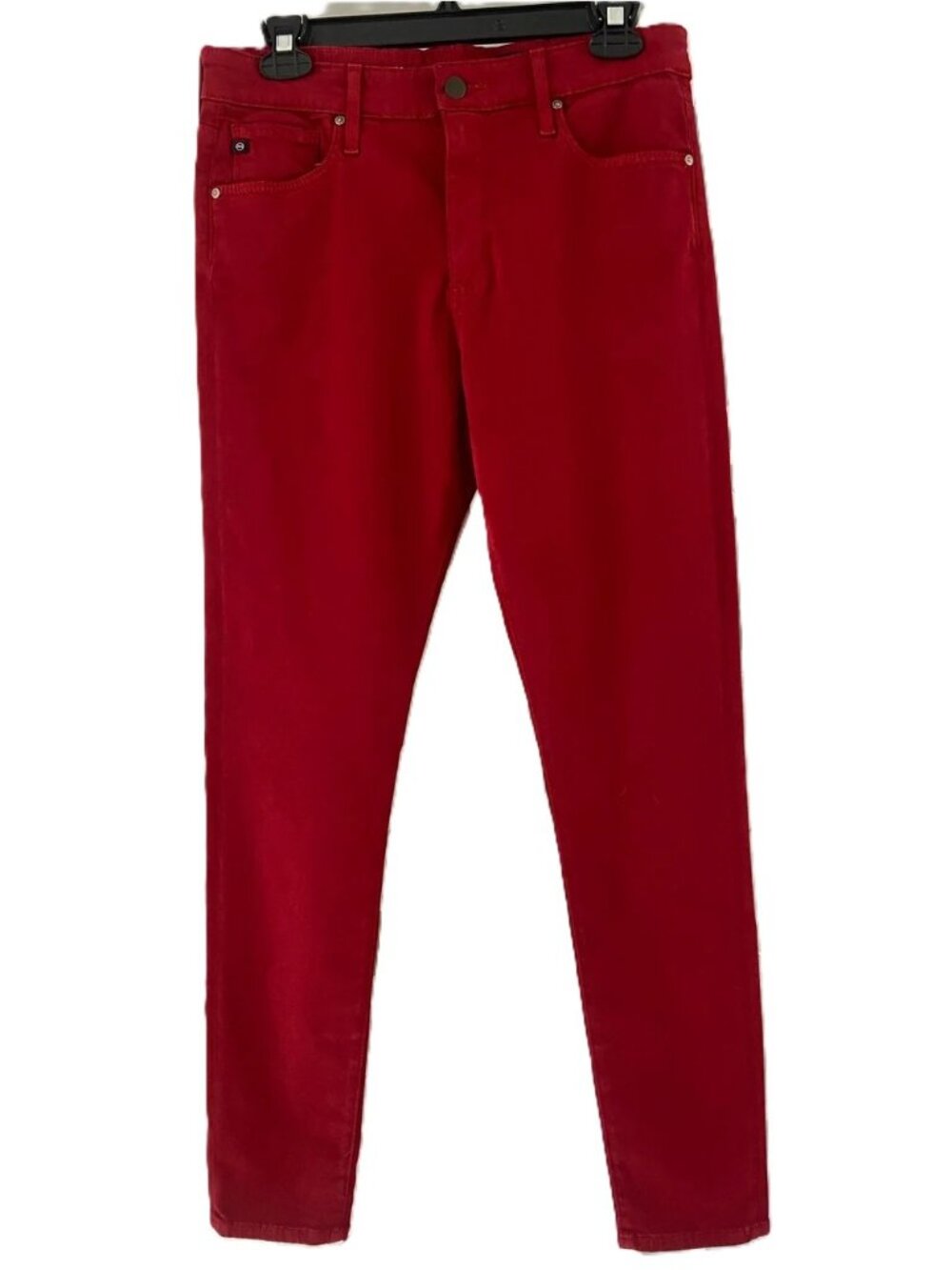AG Adriano Goldschmied The Farrah High Rise Skinny Ankle Jeans 30 Dark Red EUC